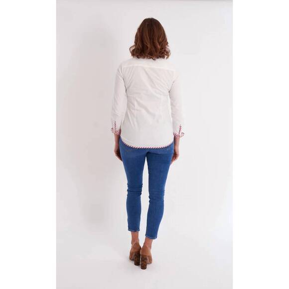 NEW CK BRADLEY bryson button down in white/mulberry stripe - Picture 2 of 3